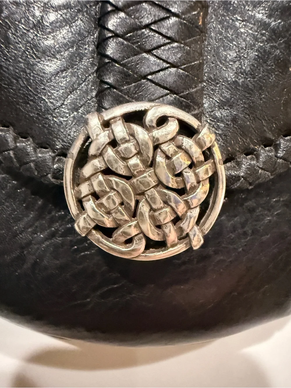Vintage Brighton mini tiny leather bag with silver chain
